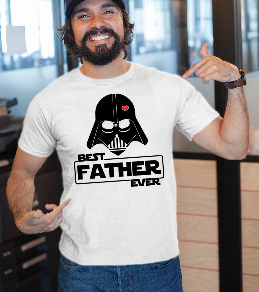 Best Father Ever Father's Day Darth Vader Star Wars Helmet Heart T-Shirt
