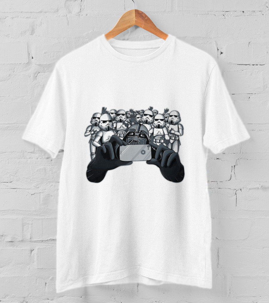 Selfie With Stormtroopers Darth Vader Star Wars Scene T-Shirt