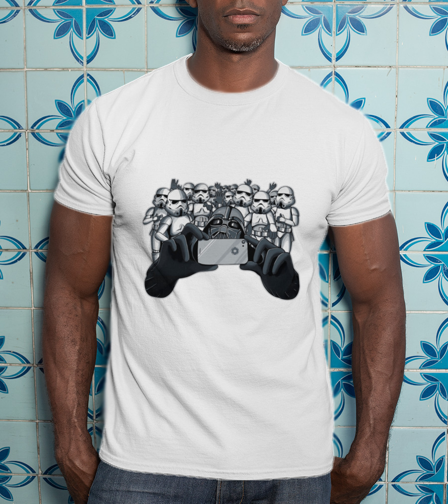 Selfie With Stormtroopers Darth Vader Star Wars Scene T-Shirt