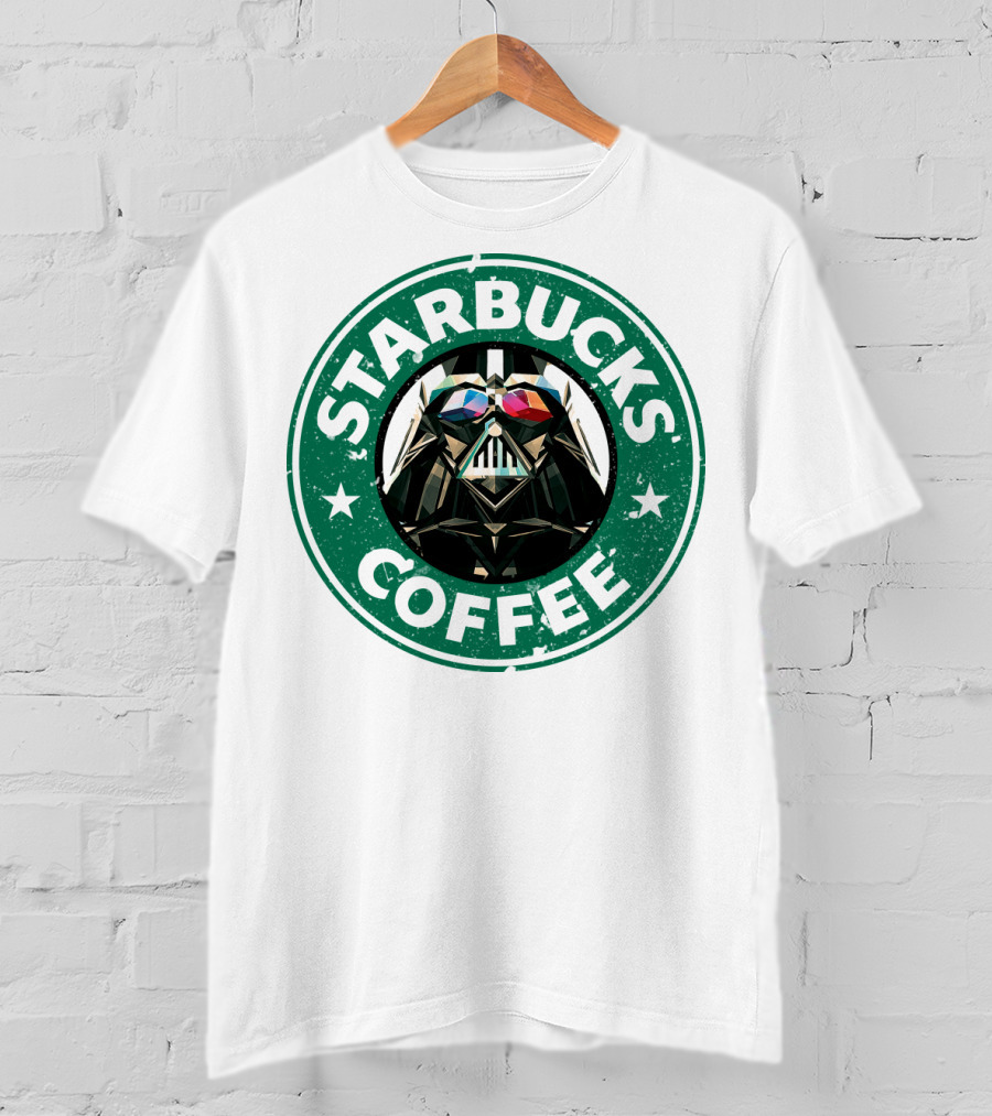 Starbucks Coffee Darth Vader Star Wars Logo Mashup T-Shirt