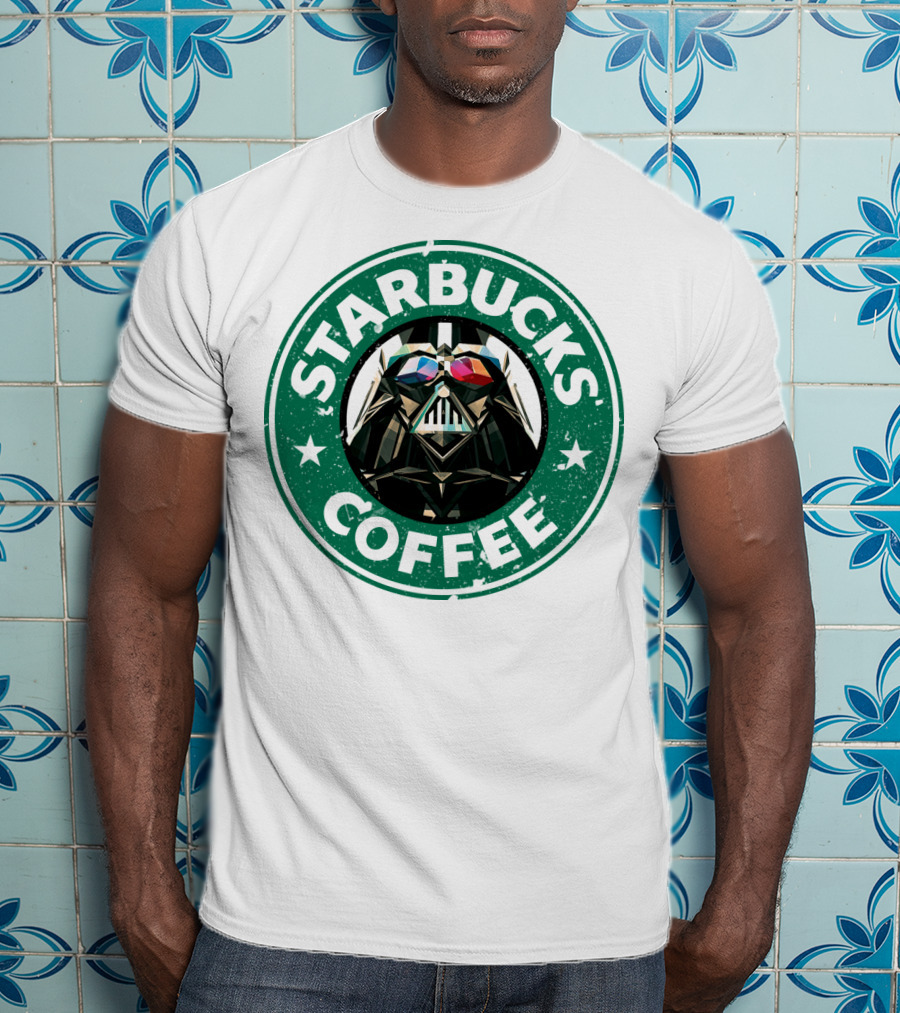 Starbucks Coffee Darth Vader Star Wars Logo Mashup T-Shirt