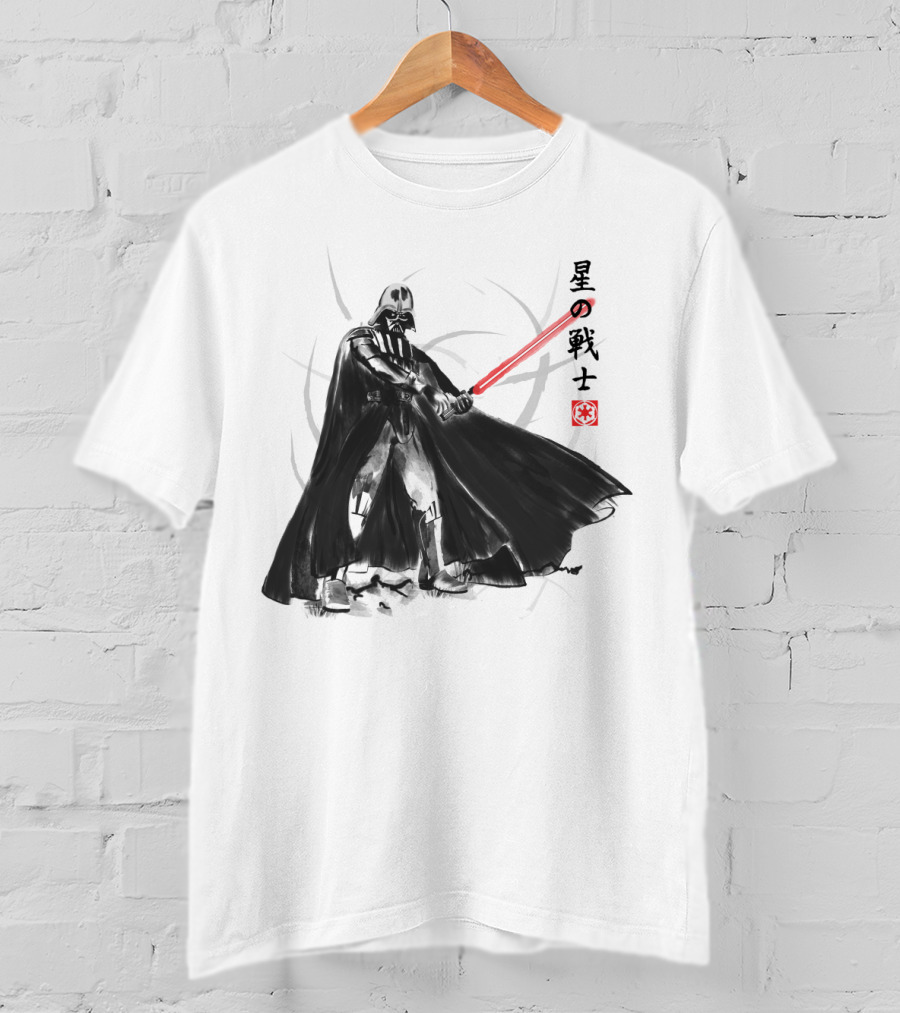 Vader Knight Sumie Japanese Style Darth Vader Star Wars Kanji Scene T-Shirt