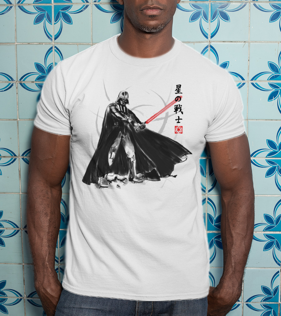 Vader Knight Sumie Japanese Style Darth Vader Star Wars Kanji Scene T-Shirt