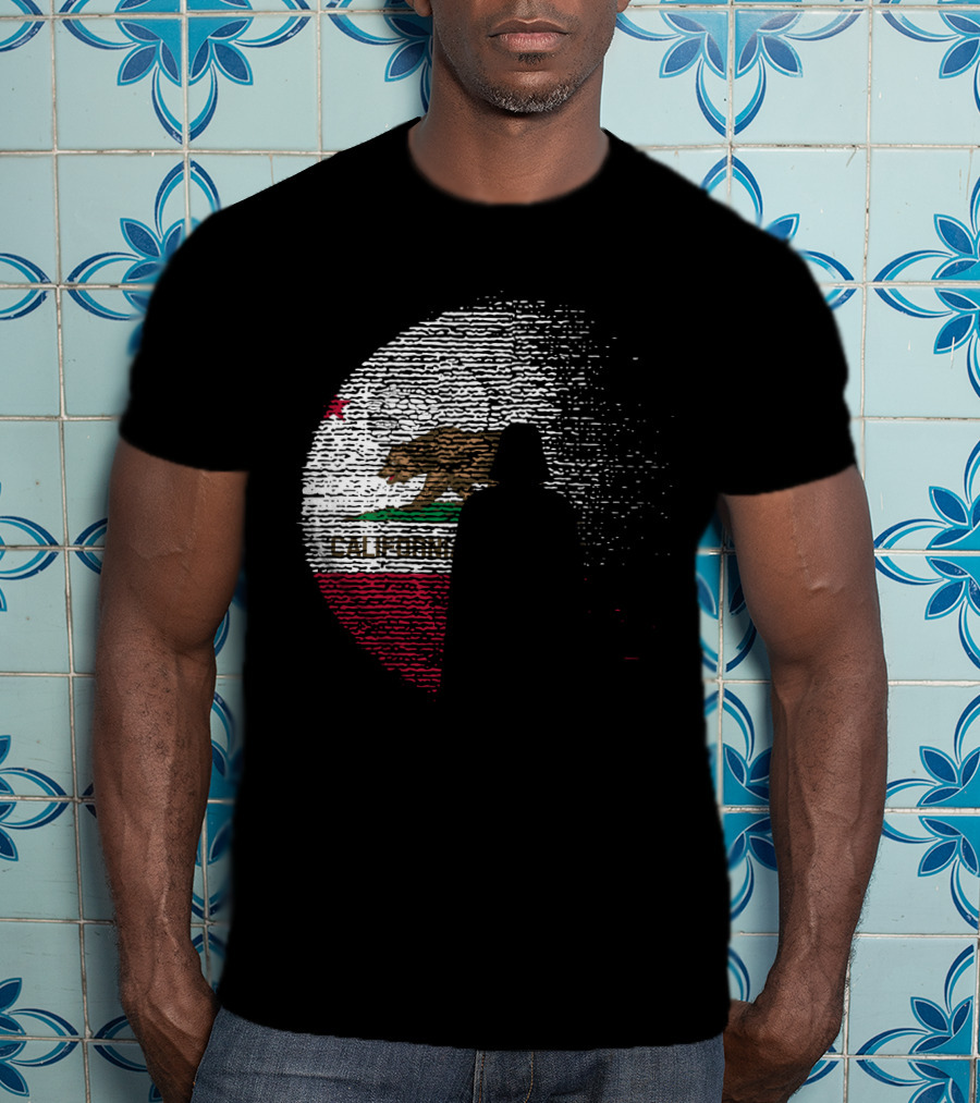 California State Flag Death Star Wars Moon Design Vader T-Shirt