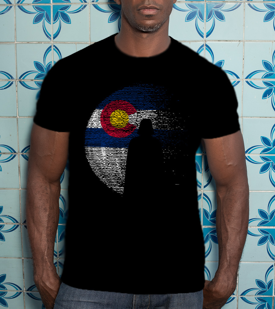 Colorado State Flag Darth Vader Death Star Moon T-Shirt