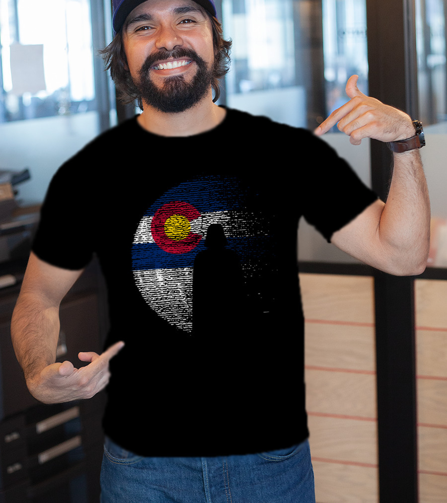 Colorado State Flag Darth Vader Death Star Moon T-Shirt