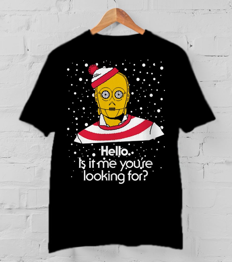 Star Wars C3PO Hello Is It Me You're Looking For Droids Waldo Mashup T-Shirt