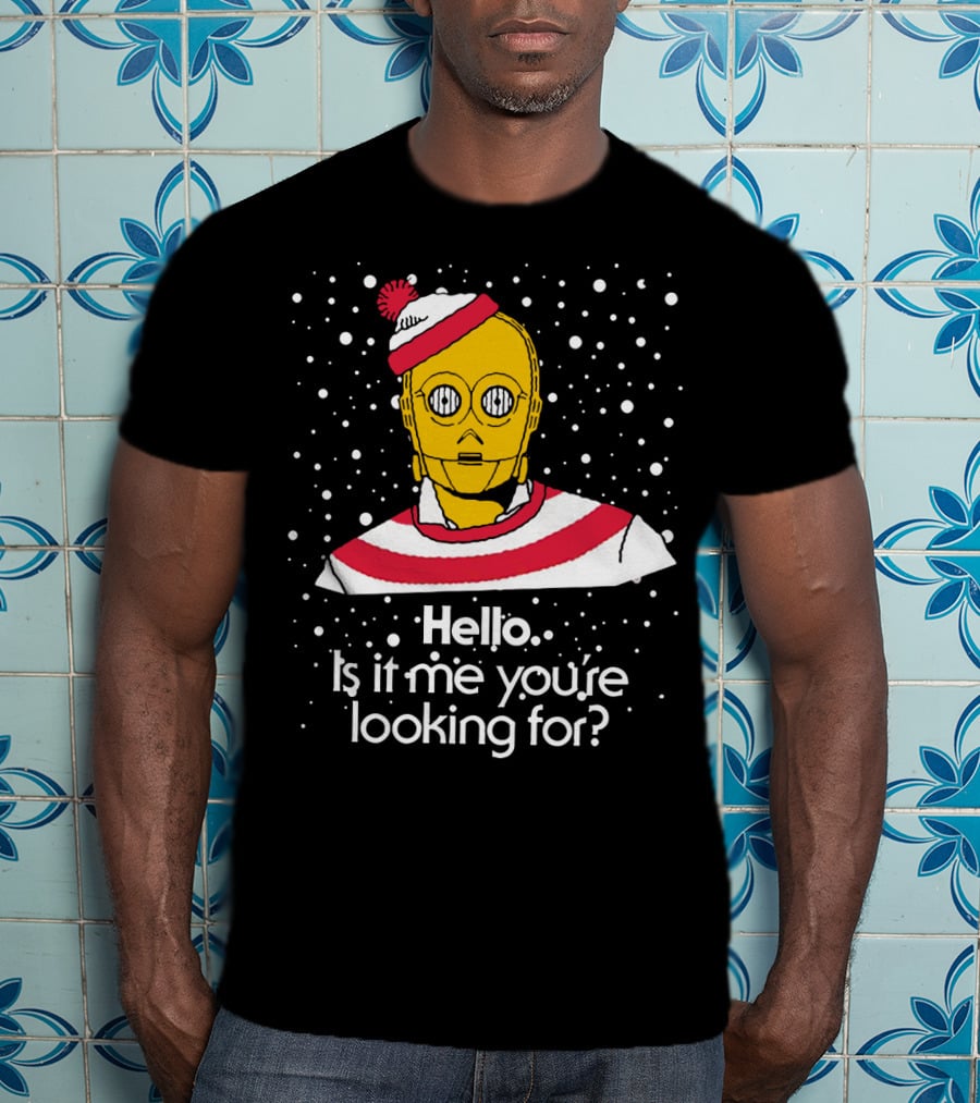 Star Wars C3PO Hello Is It Me You're Looking For Droids Waldo Mashup T-Shirt