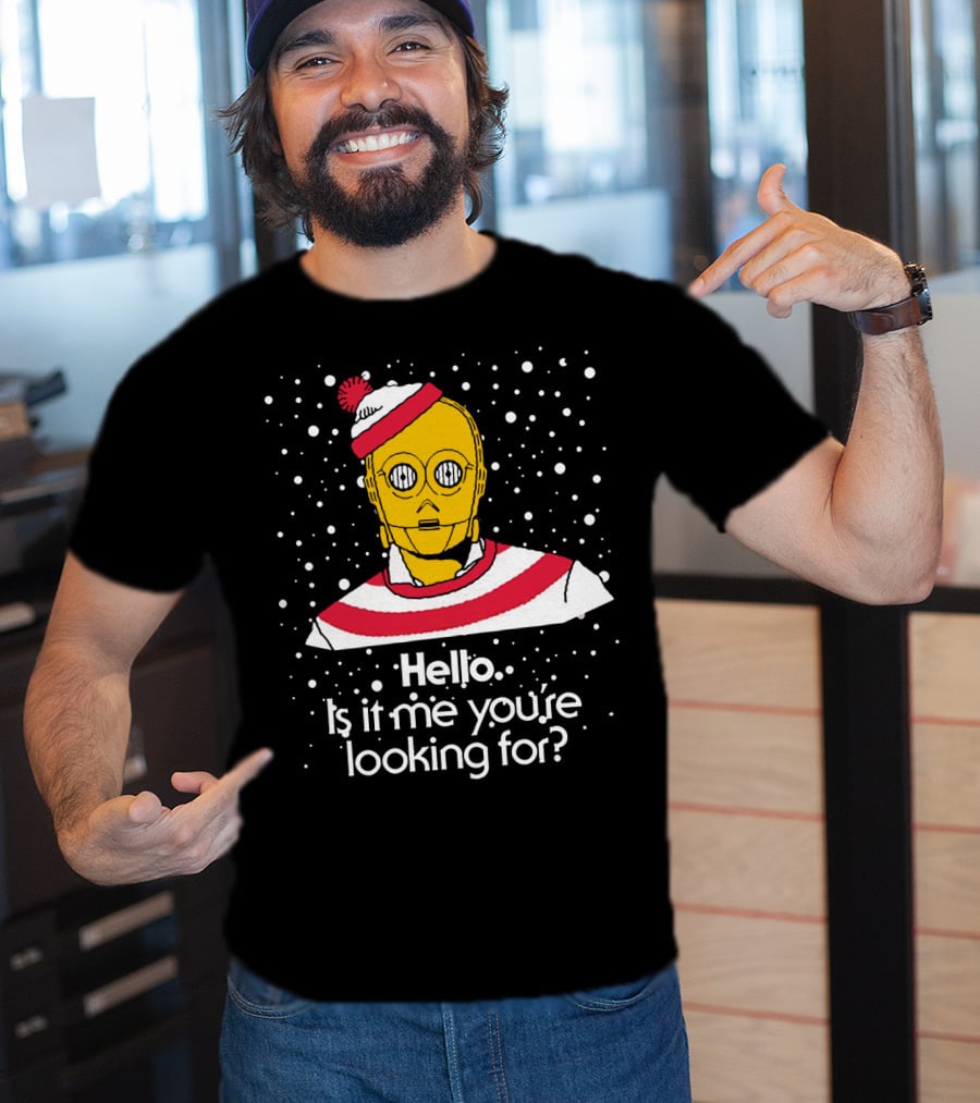 Star Wars C3PO Hello Is It Me You're Looking For Droids Waldo Mashup T-Shirt