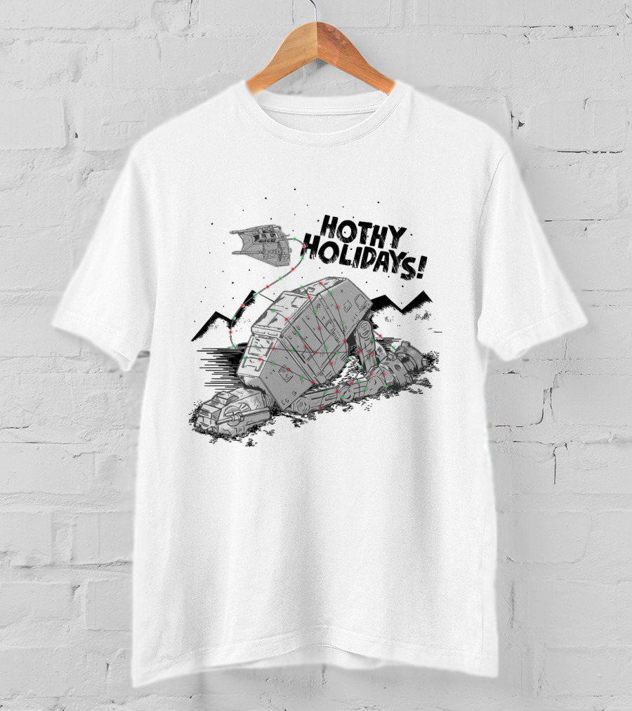 Hothy Holidays Star Wars AT-AT With Christmas Lights T-Shirt