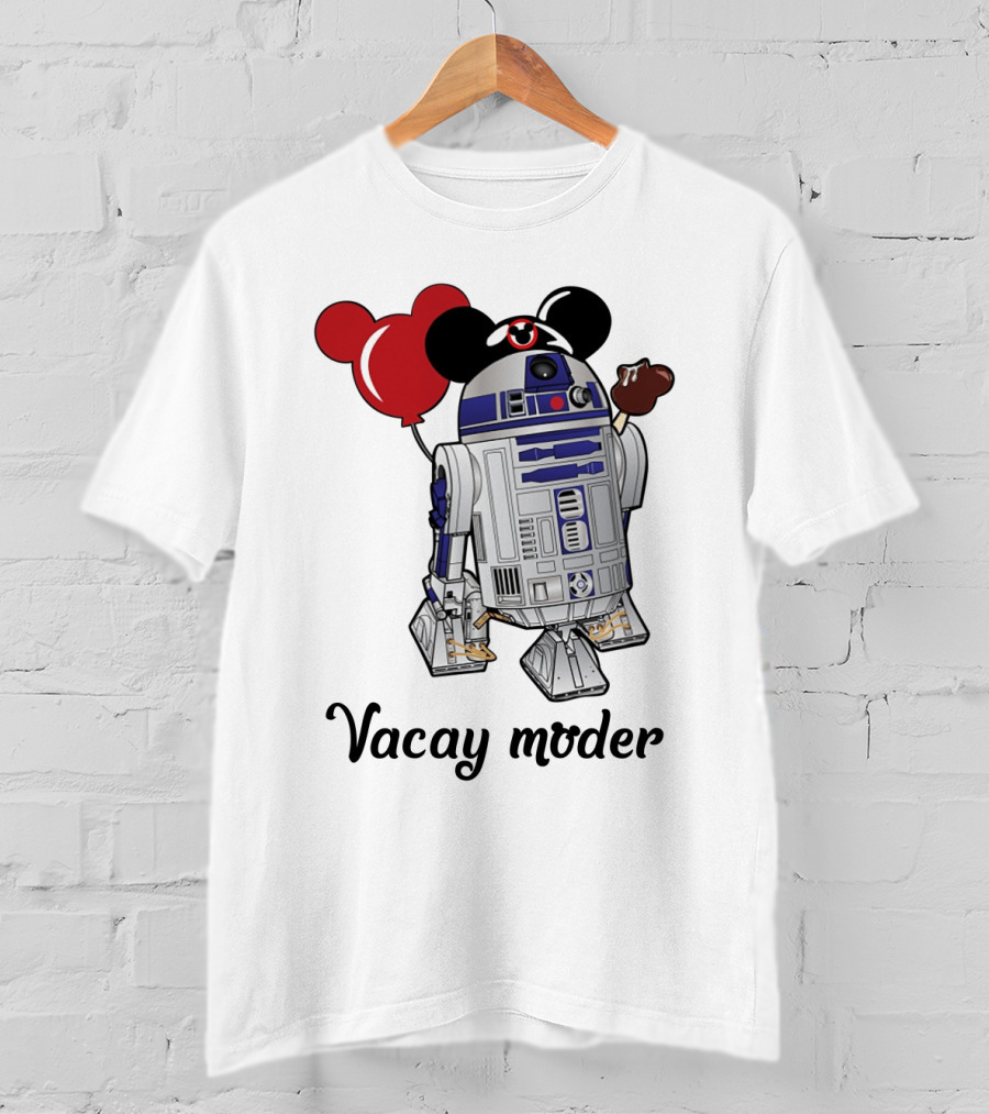 Vacay Mode R2 D2 Droids Star Wars Mickey Balloon Ice Cream T-Shirt