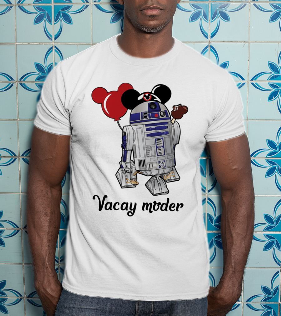 Vacay Mode R2 D2 Droids Star Wars Mickey Balloon Ice Cream T-Shirt