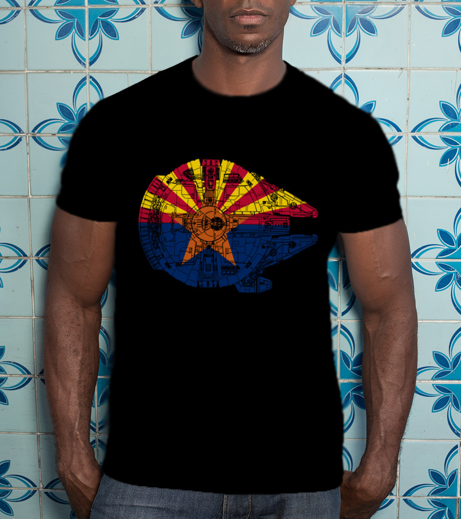 Arizona Flag Meets The Millennium Falcon Spaceship Fusion T-Shirt