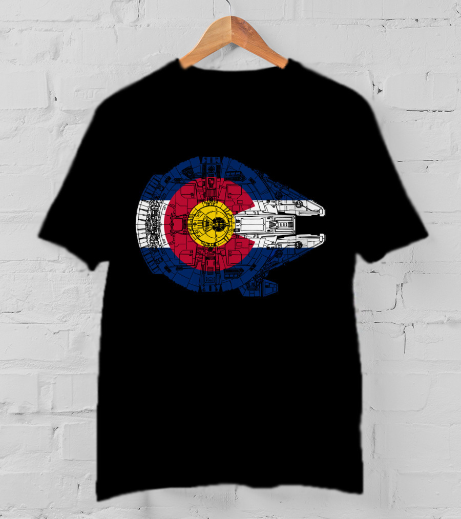 Colorado Flag Millennium Falcon Mashup T-Shirt