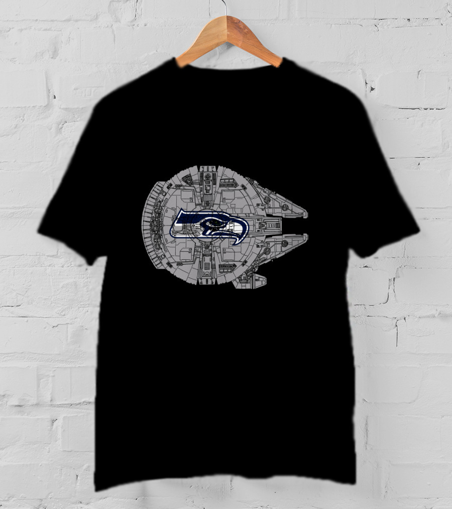 Seattle Seahawks Millennium Falcon Star Wars Mashup T-Shirt