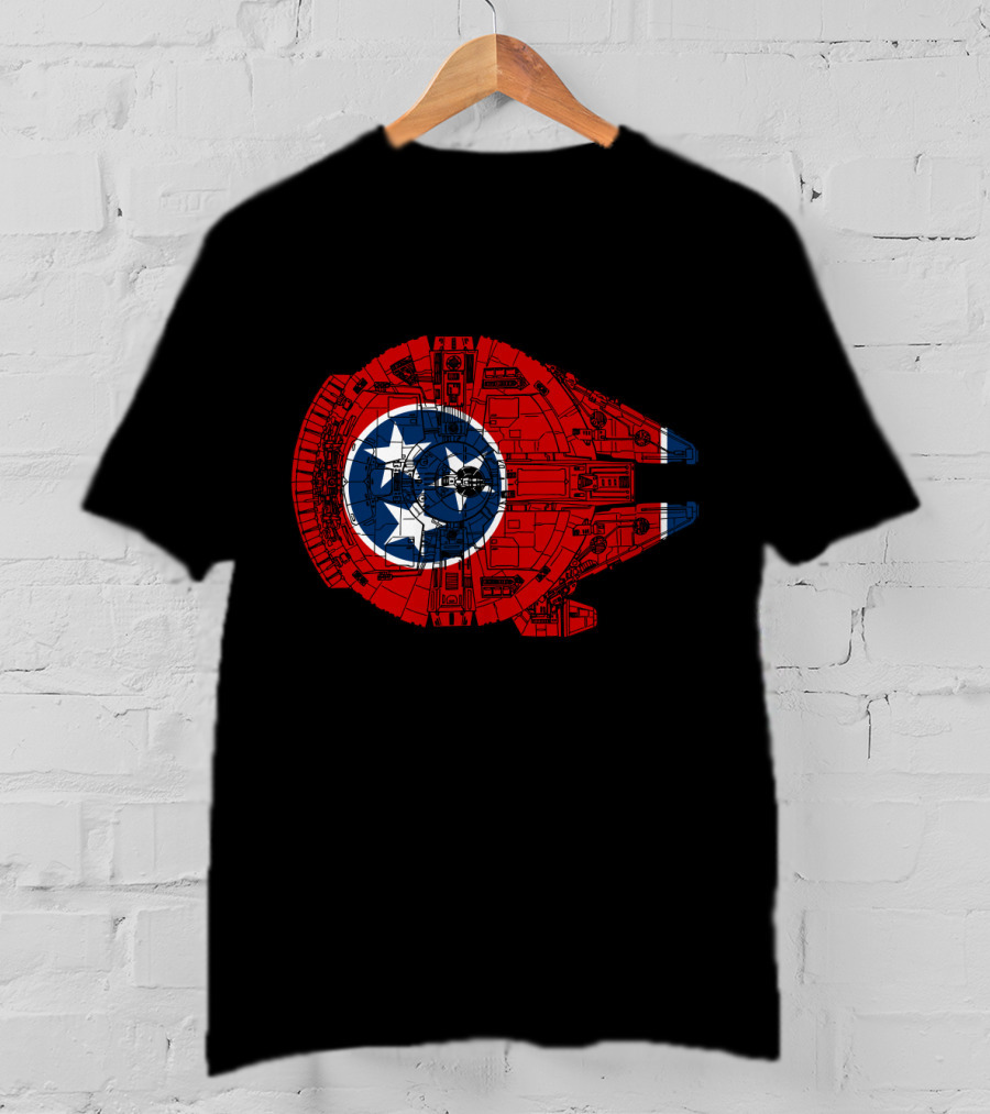 Tennessee Flag Millennium Falcon Spaceship T-Shirt