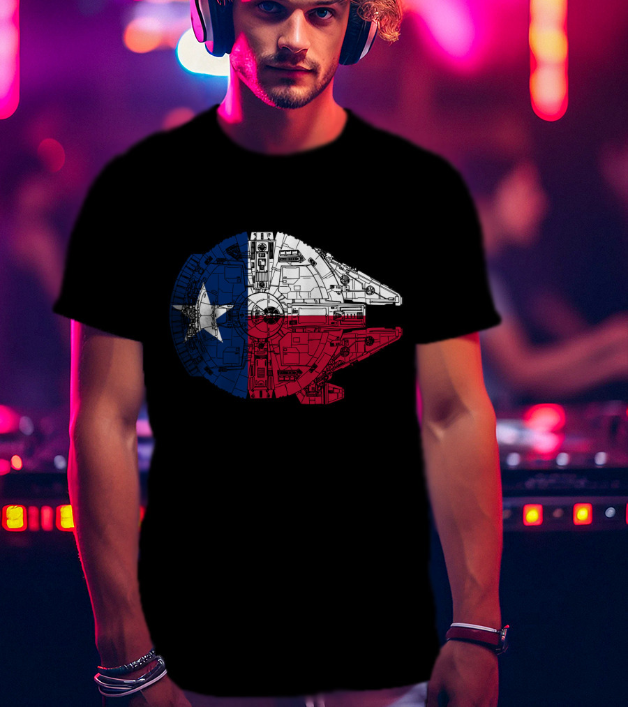 Texas Flag Millennium Falcon Fusion T-Shirt