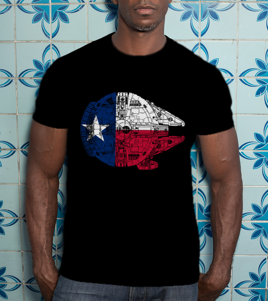 Texas Flag Millennium Falcon Fusion T-Shirt