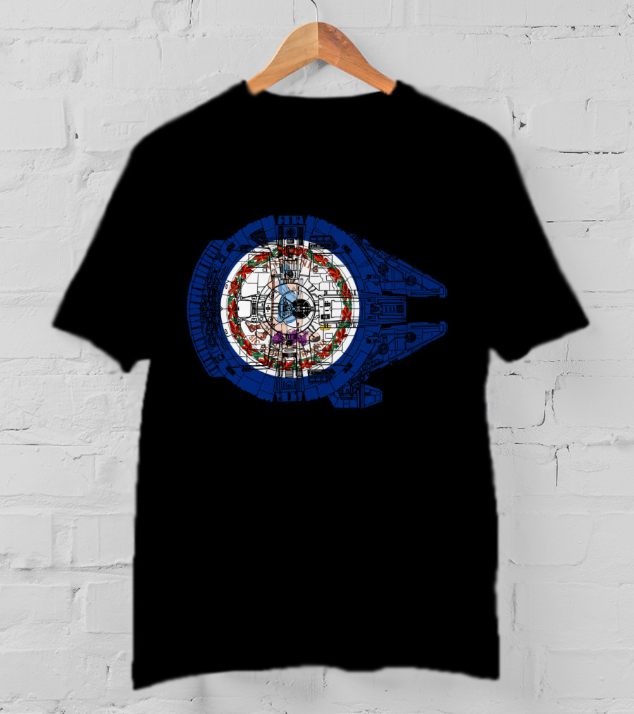 Virginia State Flag Emblem Inside Millennium Falcon T-Shirt