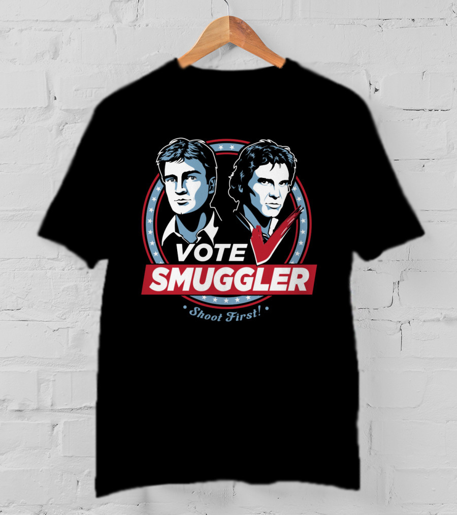 Vote Smuggler Shoot First Han Solo Star Wars T-Shirt