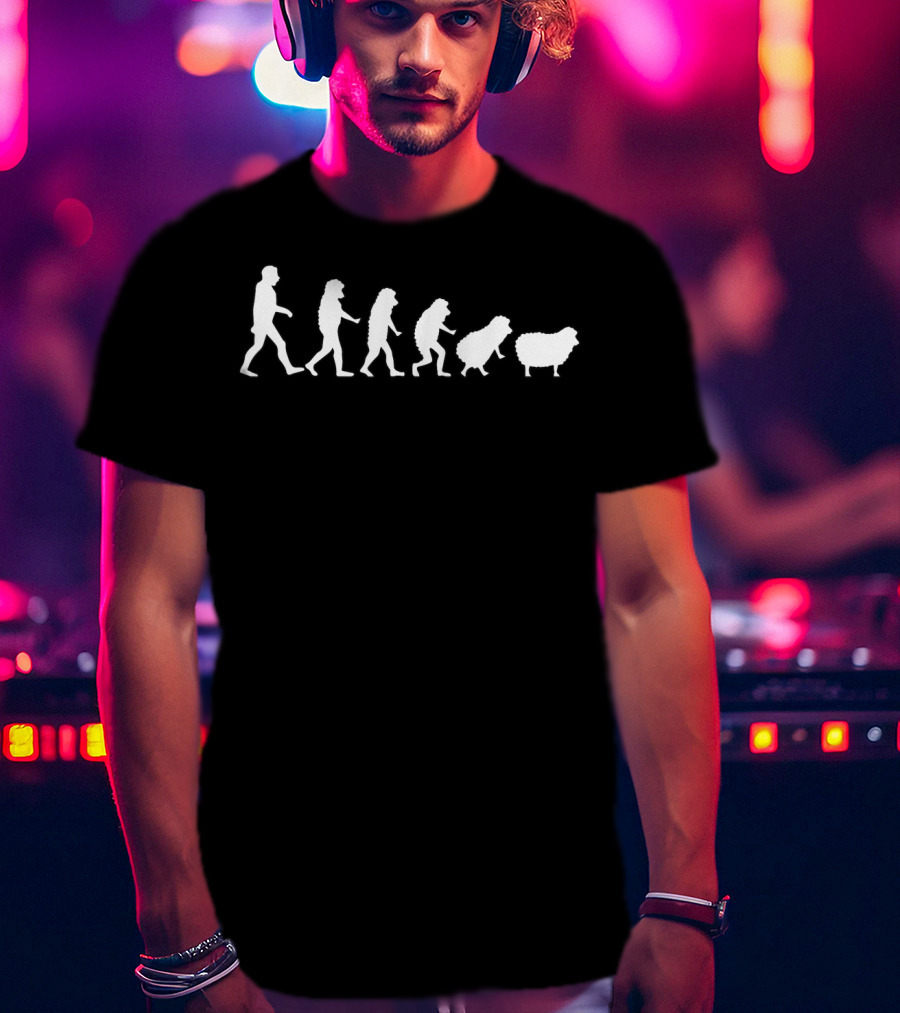Evolution Of Man To Sheep Conspiracy Theorist Wake Up Sheeple T-Shirt