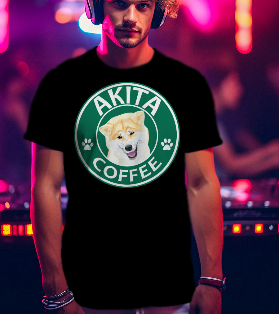 AKITA COFFEE Dog Paw T-Shirt