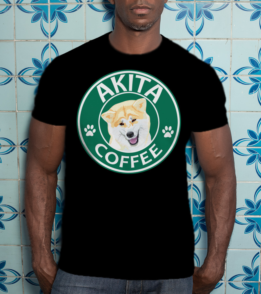 AKITA COFFEE Dog Paw T-Shirt
