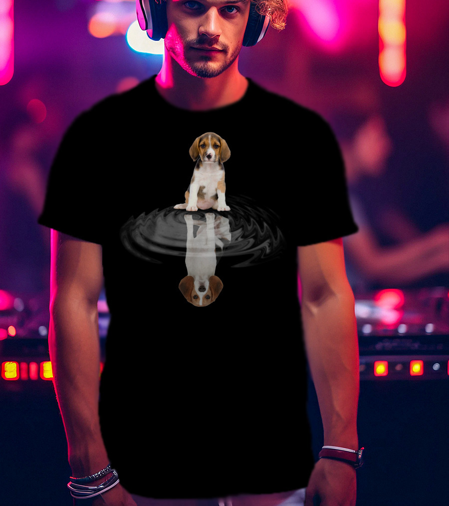Beagle Reflection Dream In Rippling Water T-Shirt