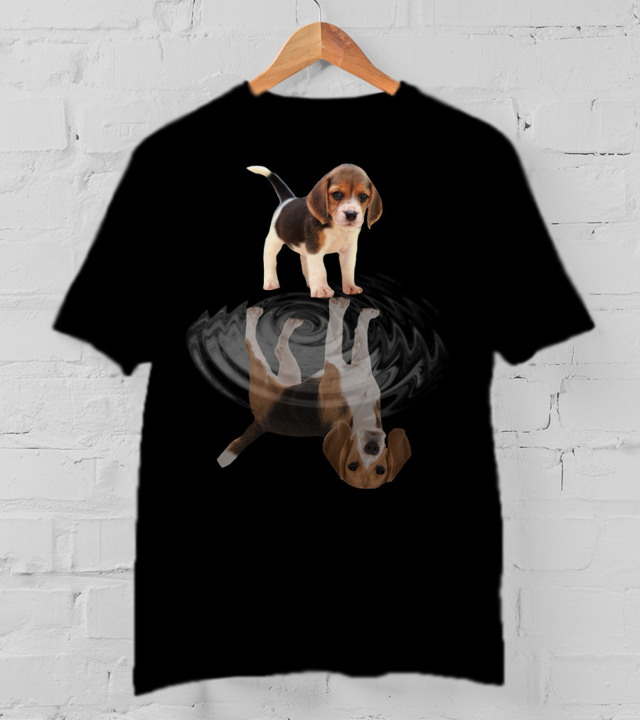 Beagle Puppy Reflection Ripple Mirror Artstyle T-Shirt