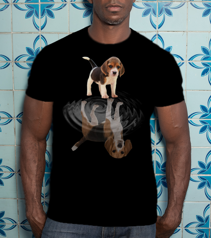 Beagle Puppy Reflection Ripple Mirror Artstyle T-Shirt
