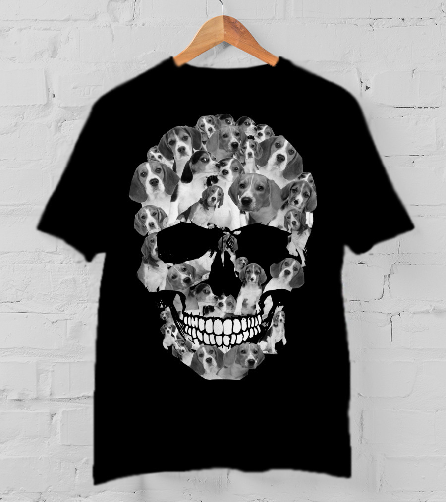 Beagle Skull Pattern Of Dog Faces T-Shirt