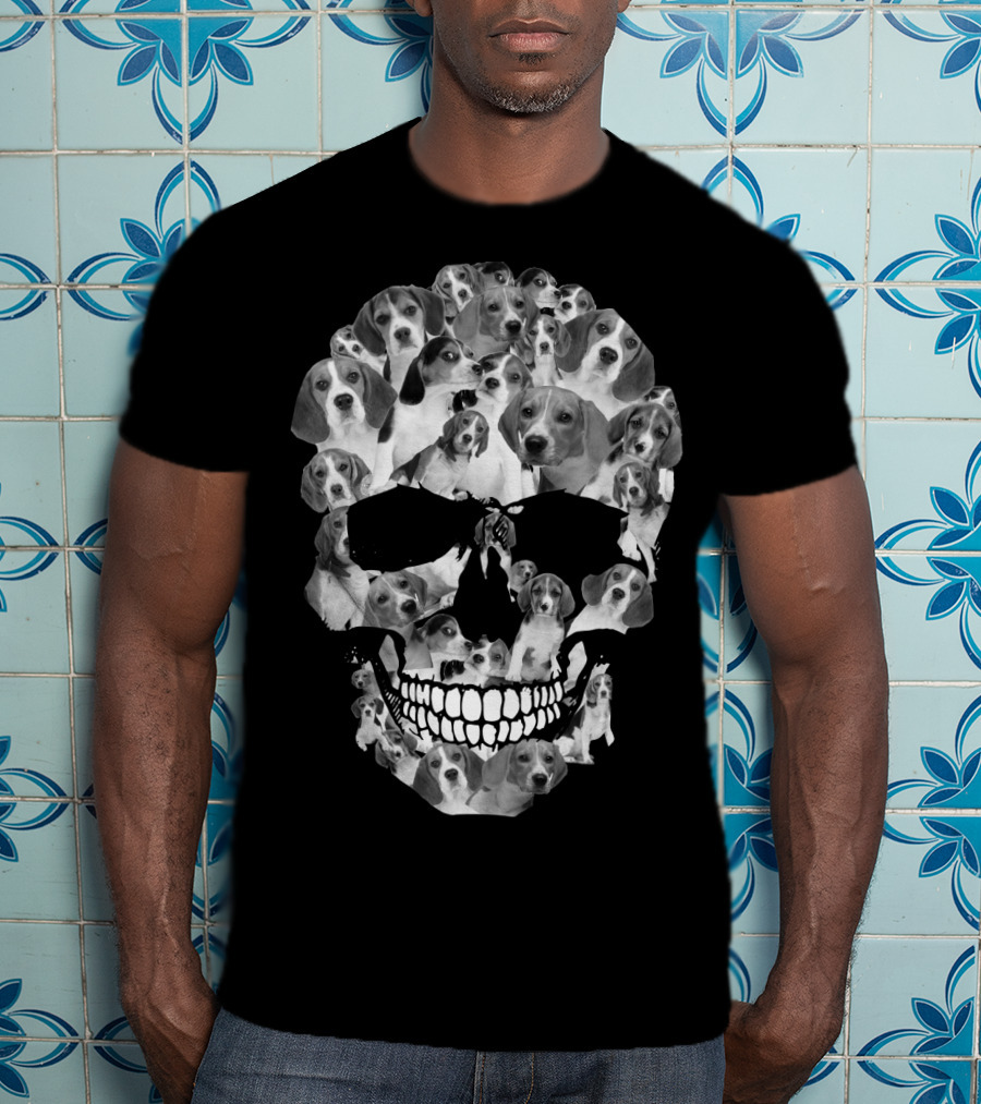 Beagle Skull Pattern Of Dog Faces T-Shirt