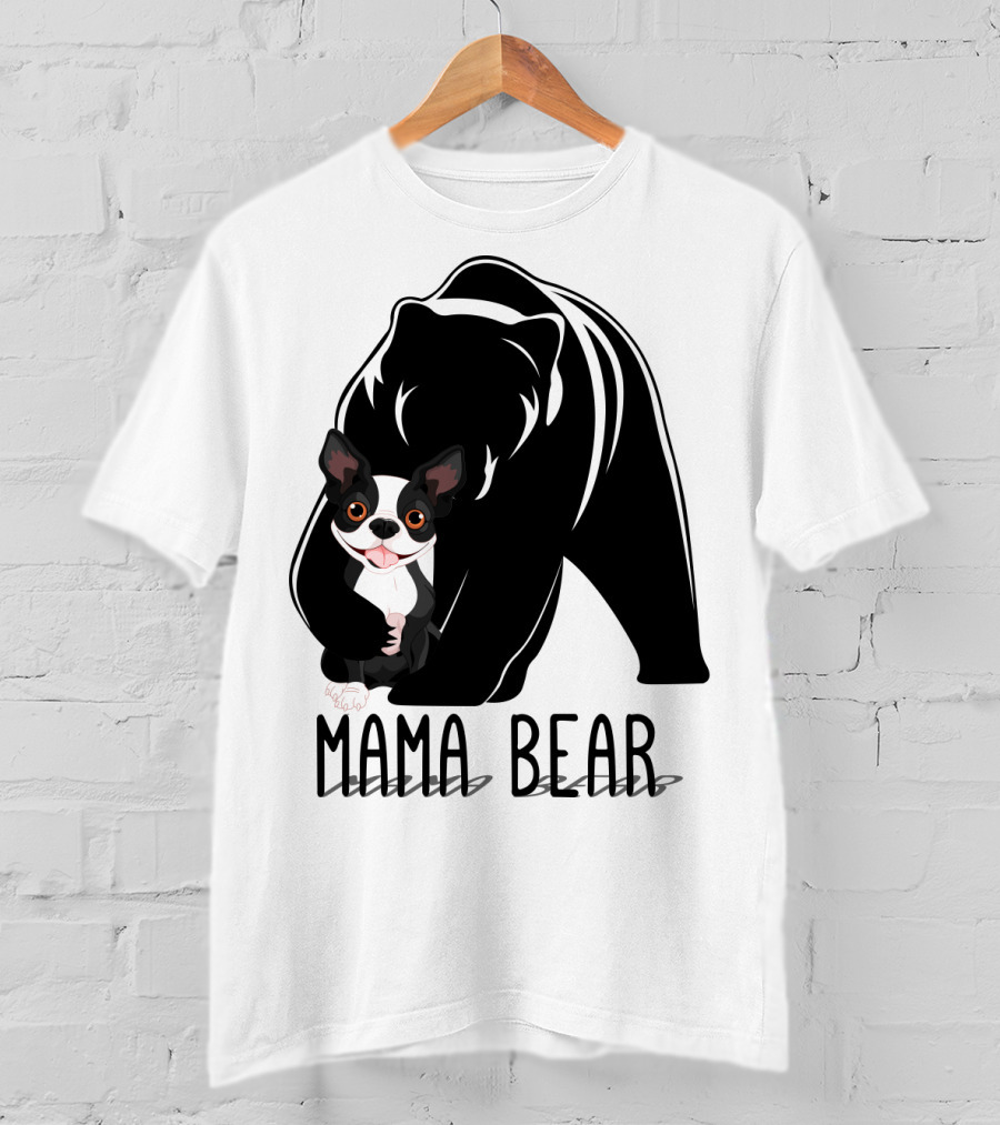 Mama Bear With Cute Dog Companion T-Shirt