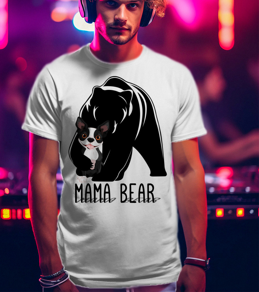 Mama Bear With Cute Dog Companion T-Shirt