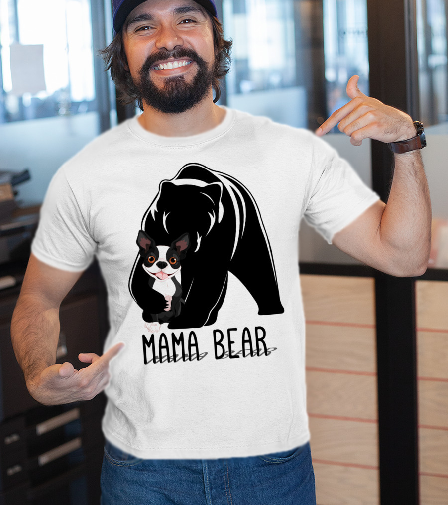 Mama Bear With Cute Dog Companion T-Shirt