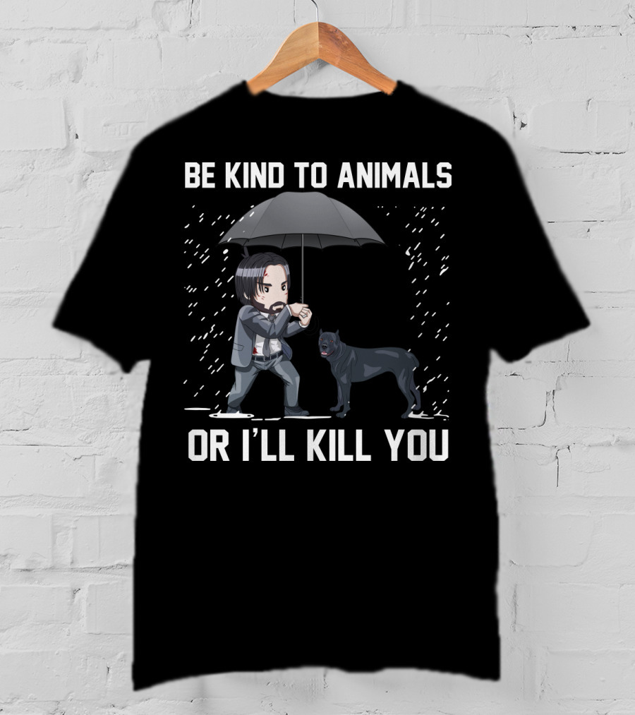 Be Kind To Animals Or I'll Kill You Cane Corso Umbrella T-Shirt