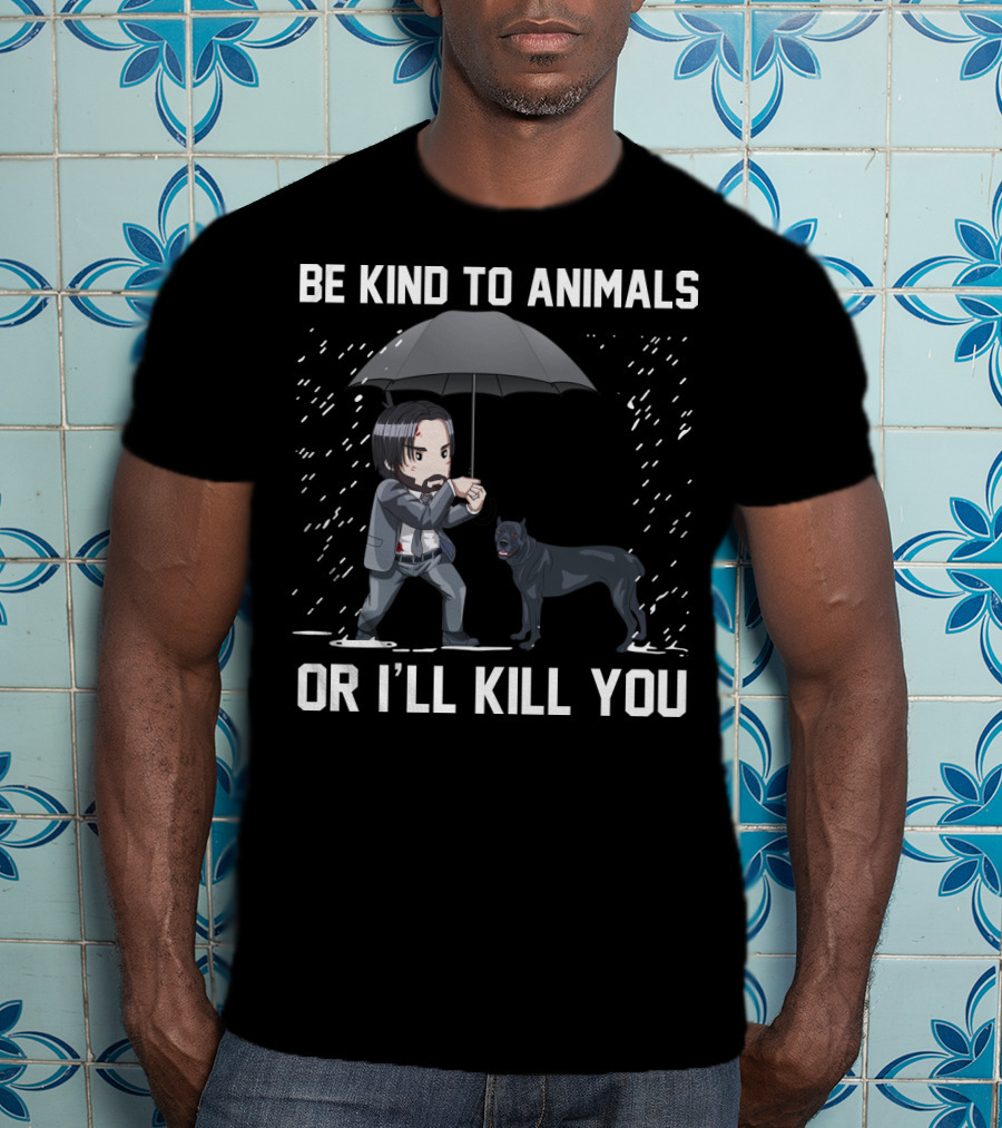 Be Kind To Animals Or I'll Kill You Cane Corso Umbrella T-Shirt