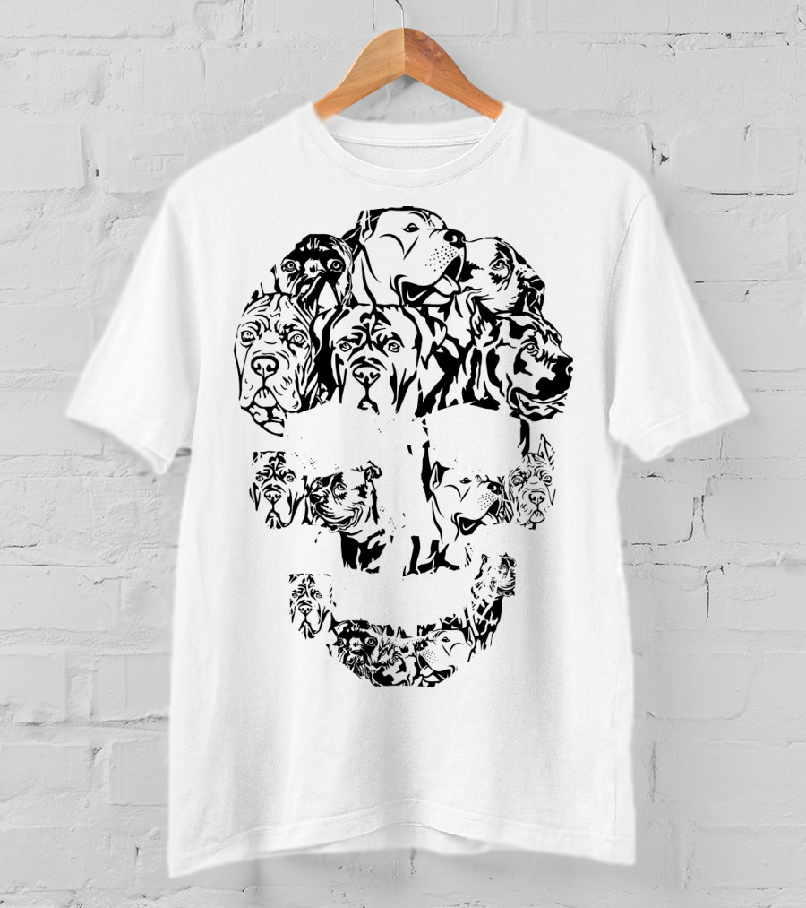 Skull Life Cane Corso Dog Art Collage T-Shirt