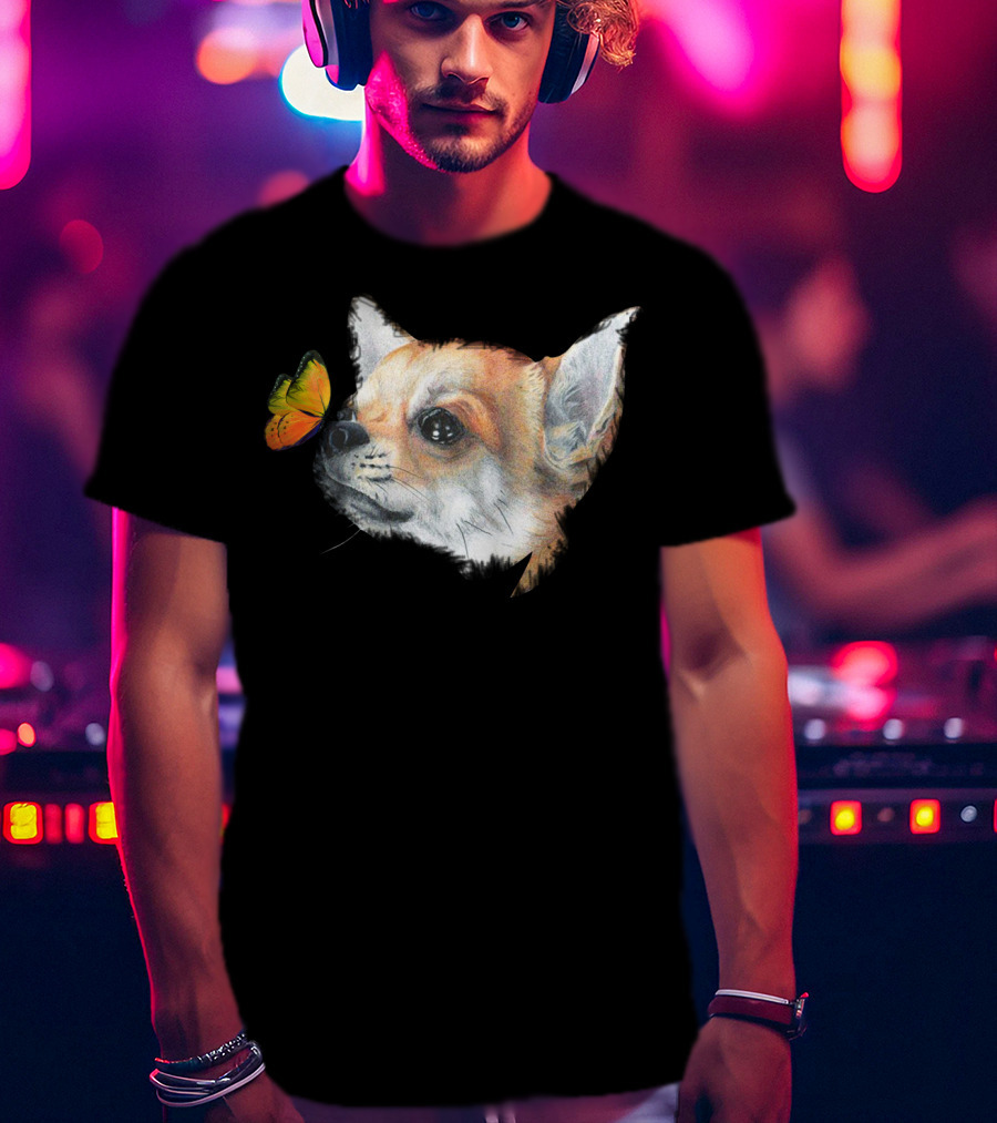 Chihuahua And Butterfly Encounter T-Shirt