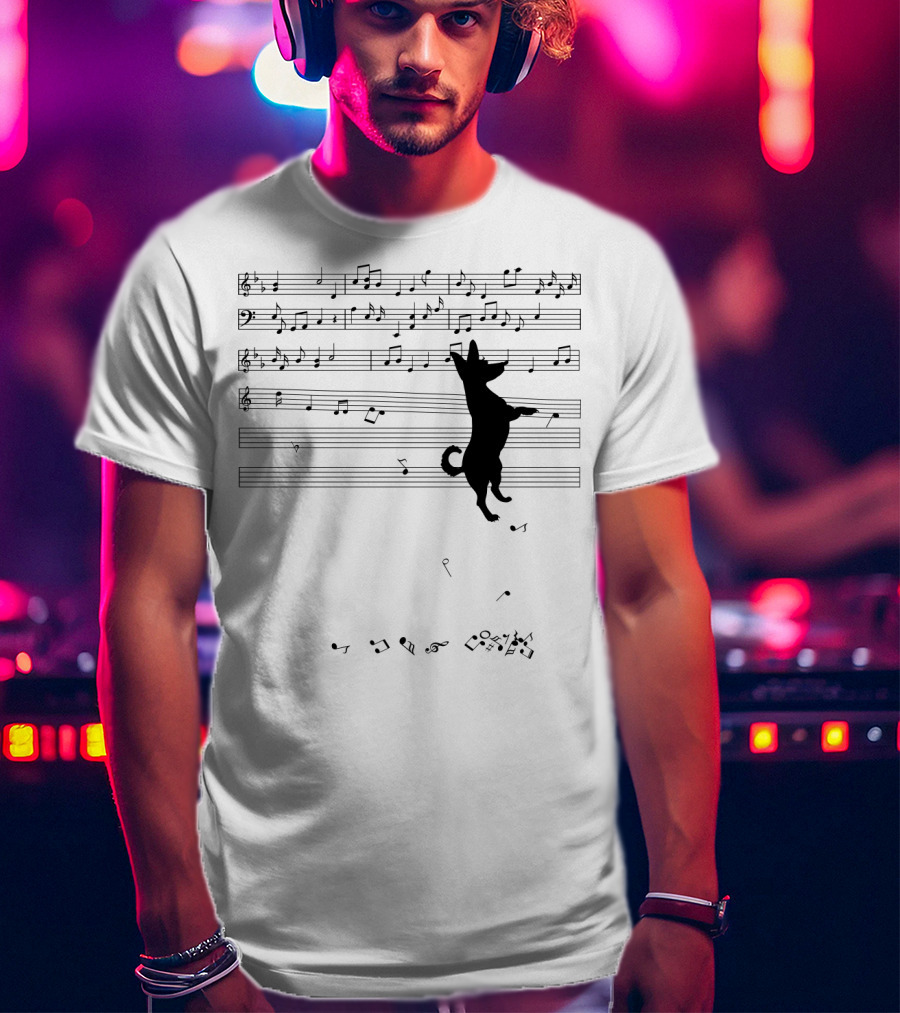 Chihuahua Conducting Musical Notes On Sheet Music T-Shirt