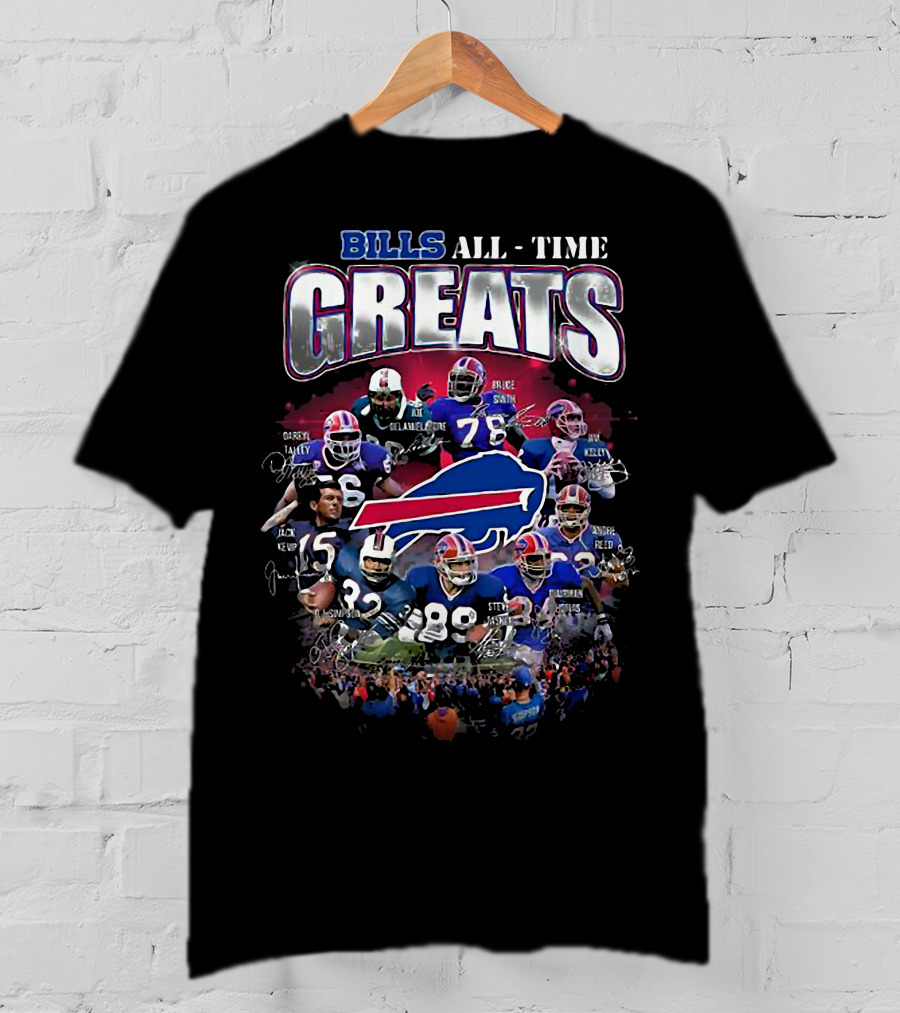 Bills All Time Greats Legends With Buffalo Football Legacy T-Shirt