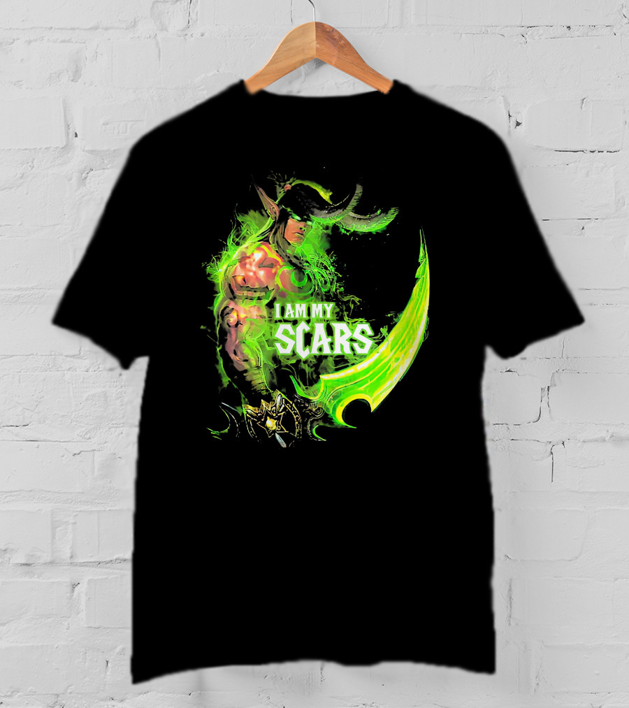 Ilidan I Am My Scars Warcraft Fantasy Character T-Shirt