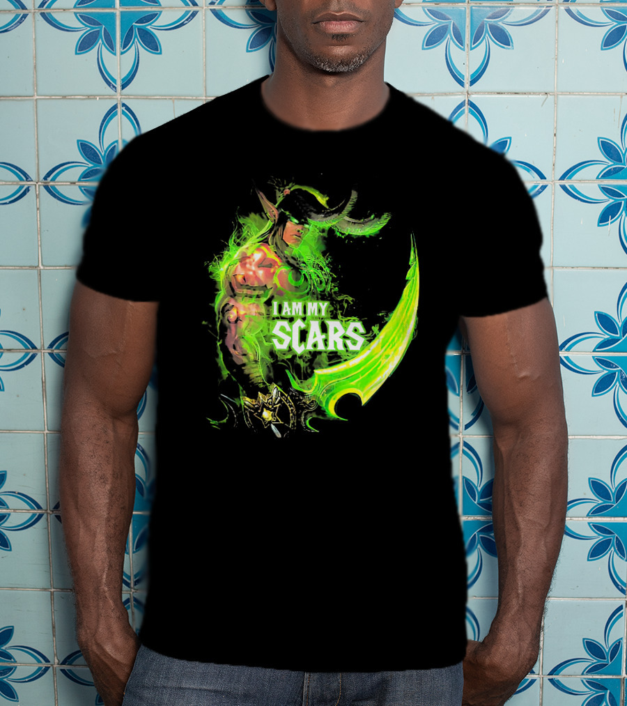 Ilidan I Am My Scars Warcraft Fantasy Character T-Shirt