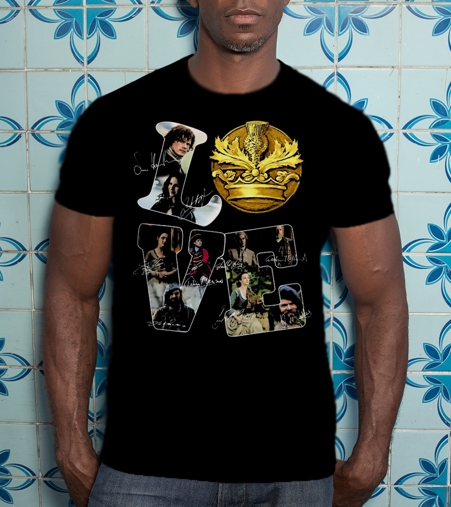 Love Outlander Crown Signature Cast Autographs T-Shirt