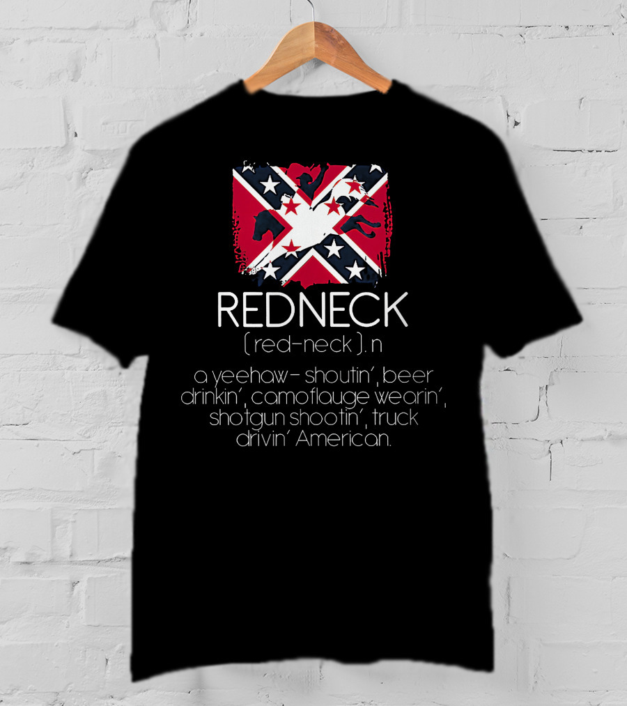 Redneck Yeehaw Shoutin' Beer Drinkin' Camouflage Wearin' Shotgun Shootin' Truck Drivin' American T-Shirt