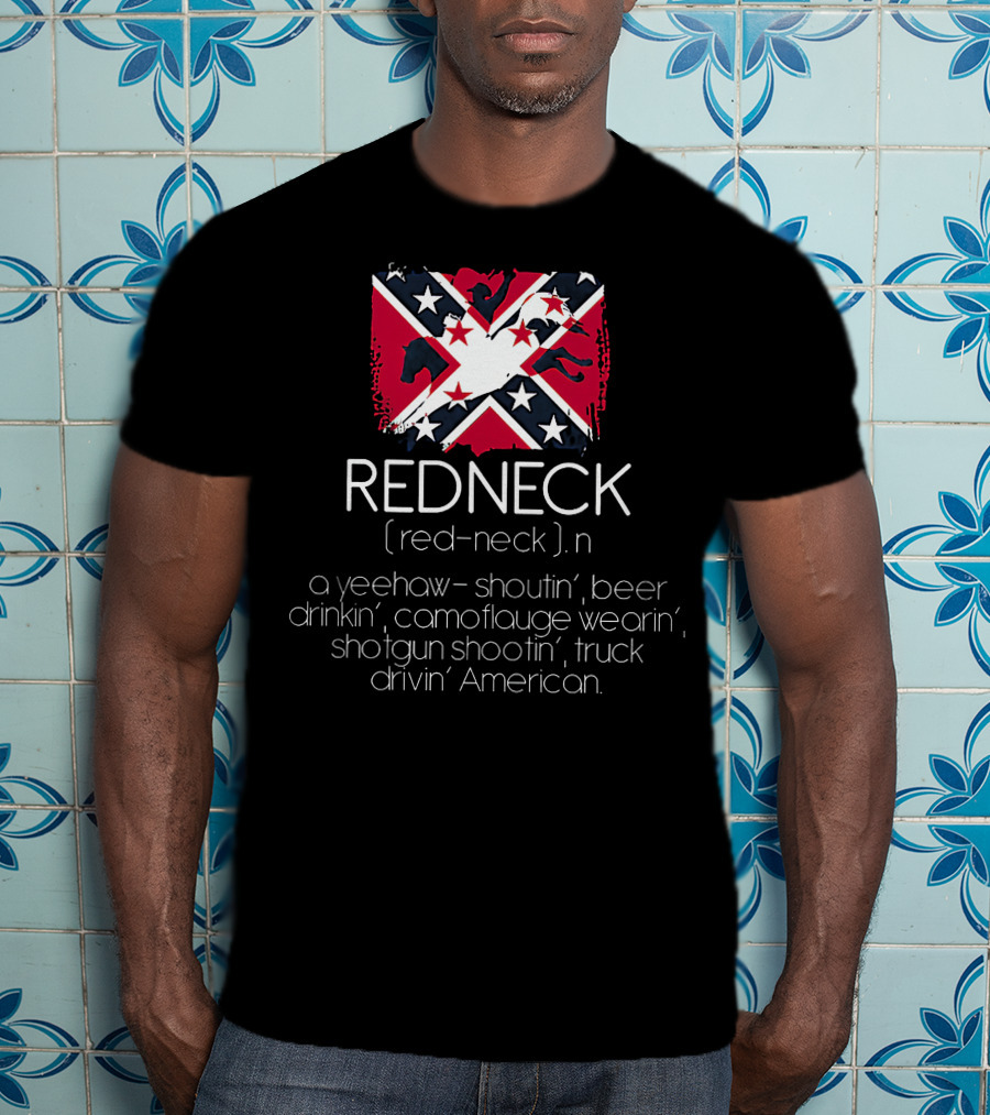 Redneck Yeehaw Shoutin' Beer Drinkin' Camouflage Wearin' Shotgun Shootin' Truck Drivin' American T-Shirt