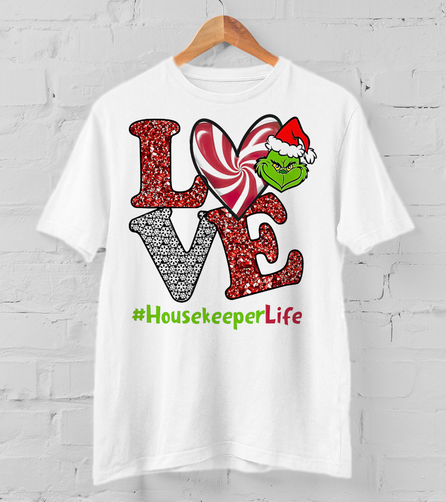 LOVE Grinch Heart #HousekeeperLife T-Shirt