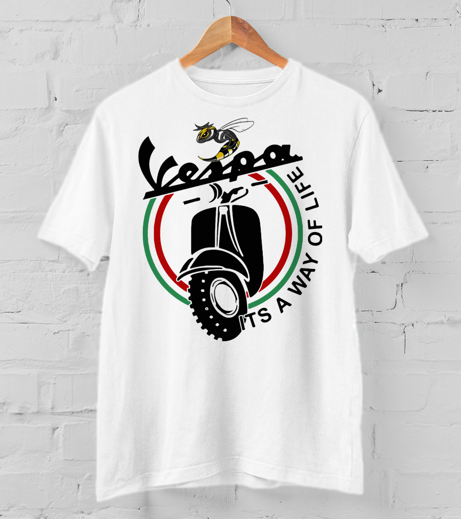 Vespa It's A Way Of Life With Bee And Scooter T-Shirt