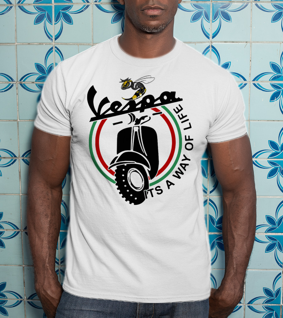 Vespa It's A Way Of Life With Bee And Scooter T-Shirt