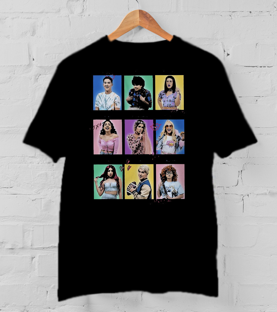 Bvh Varsity Colorful Iconic Characters Collage T-Shirt